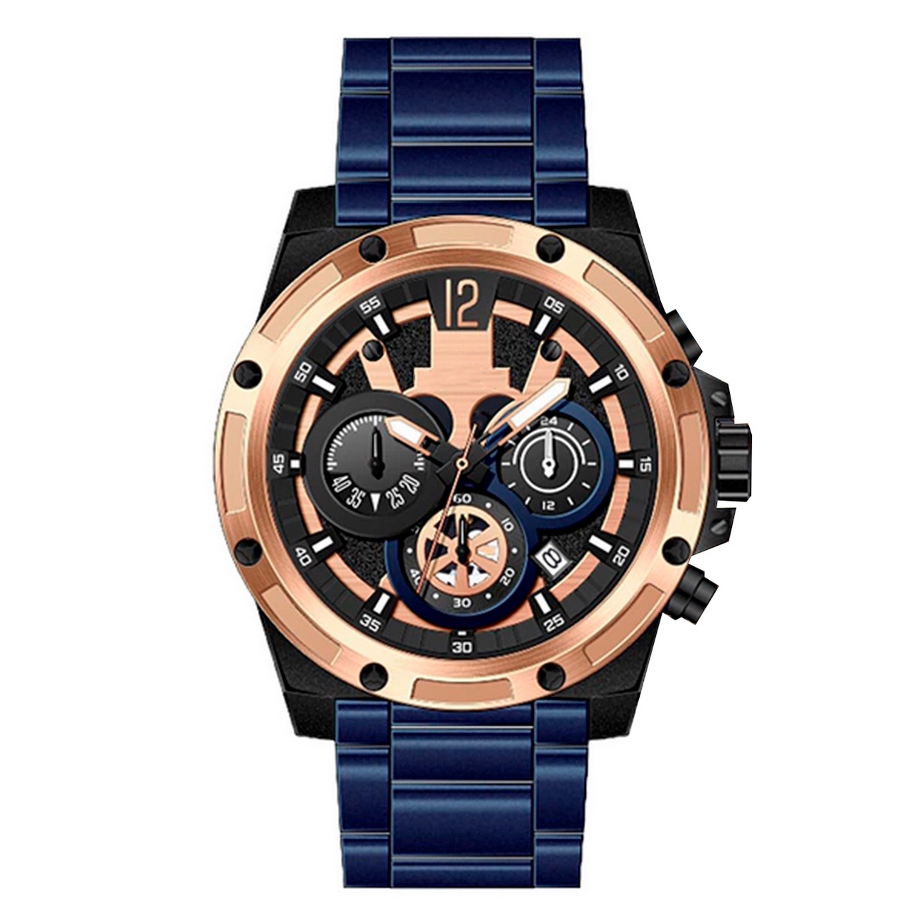 Reloj G-force Original H3907g Cronografo Azul + Estuche
